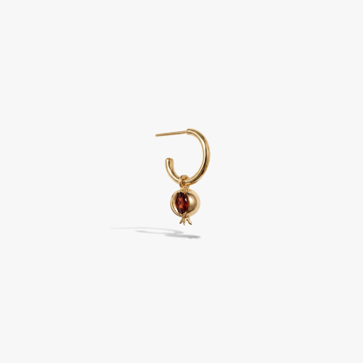 Pomegranate Charm Hoops