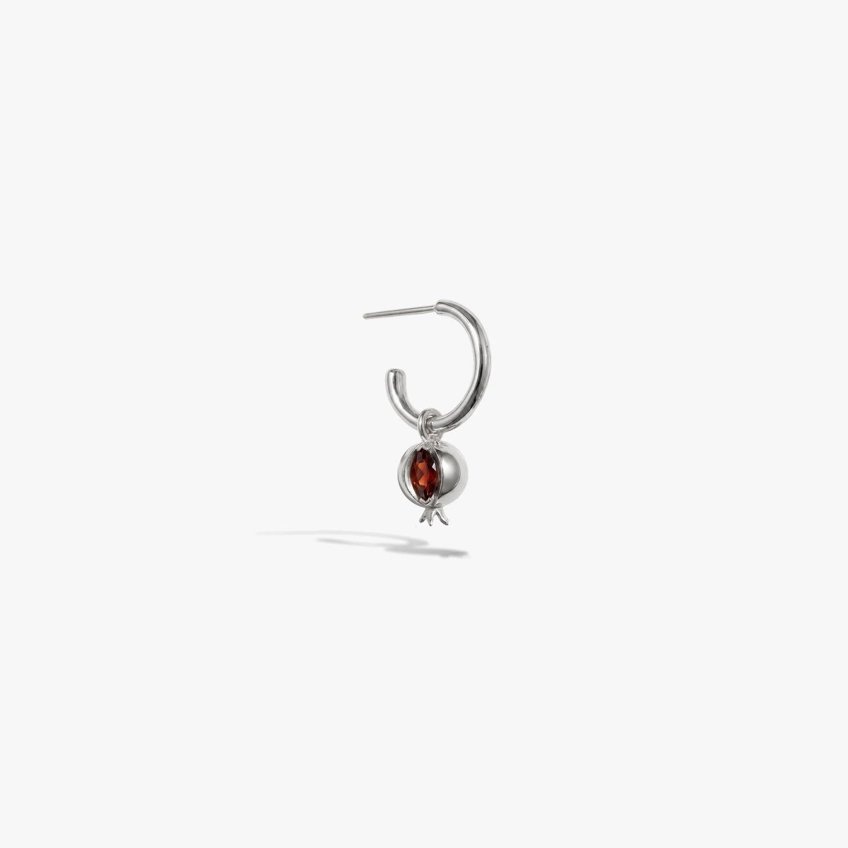 Pomegranate Charm Hoops
