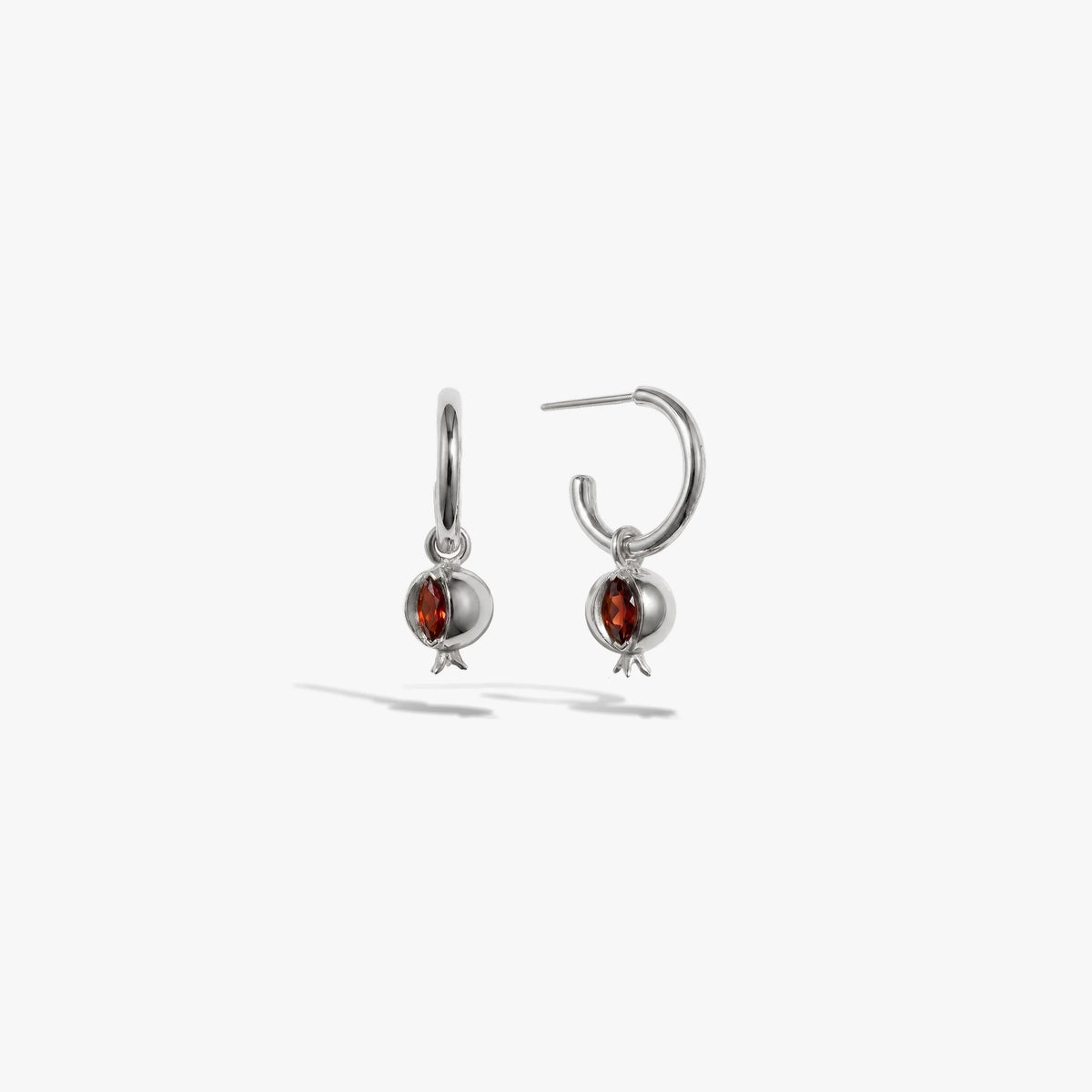 Pomegranate Charm Hoops