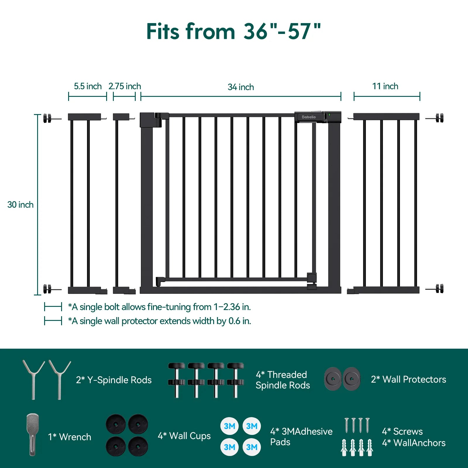Pressguard Ⅱ | Upgrade Pressure-mounted Safety Baby Gate For Doorways & Stairs