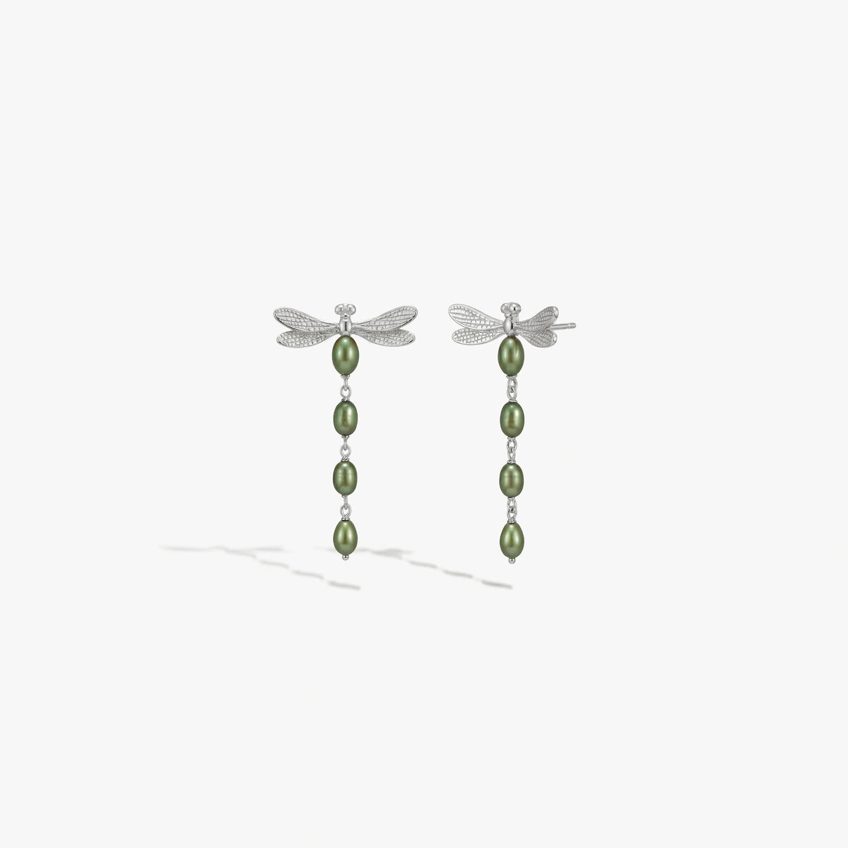 Damselfly Pearl Earrings