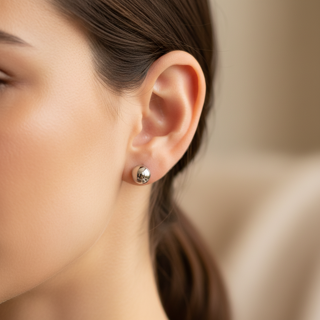 Medium White Gold Studs