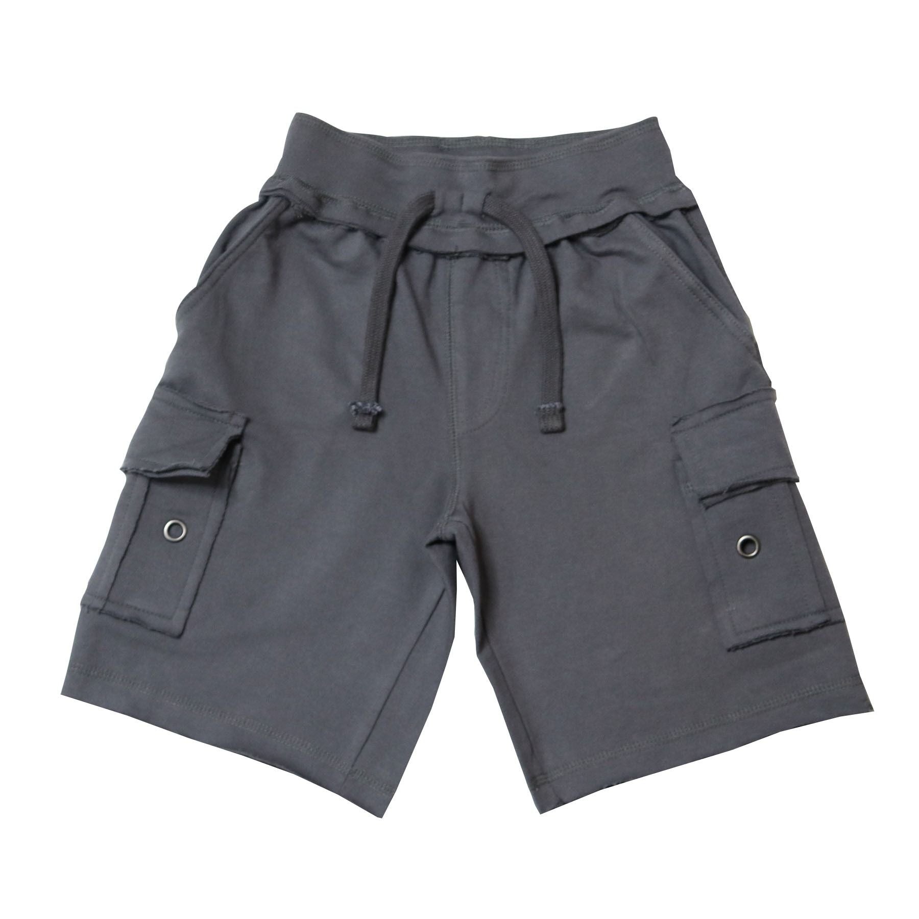 Kids Solid Cargo Shorts - Coal