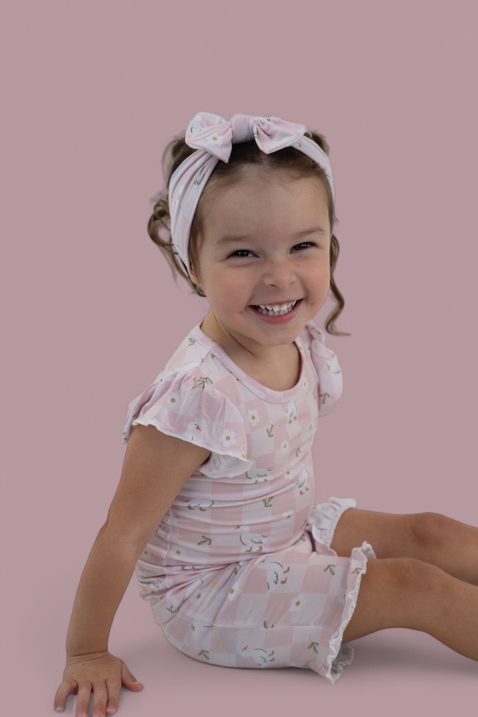 Exclusive Ducks And Daisies Dream Ruffle Short Set