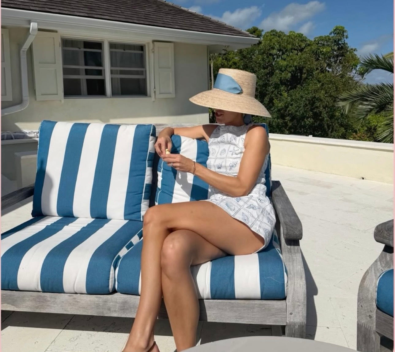 Wildflower Sun Hat - Coral Wide & Short Grosgrain Ribbon