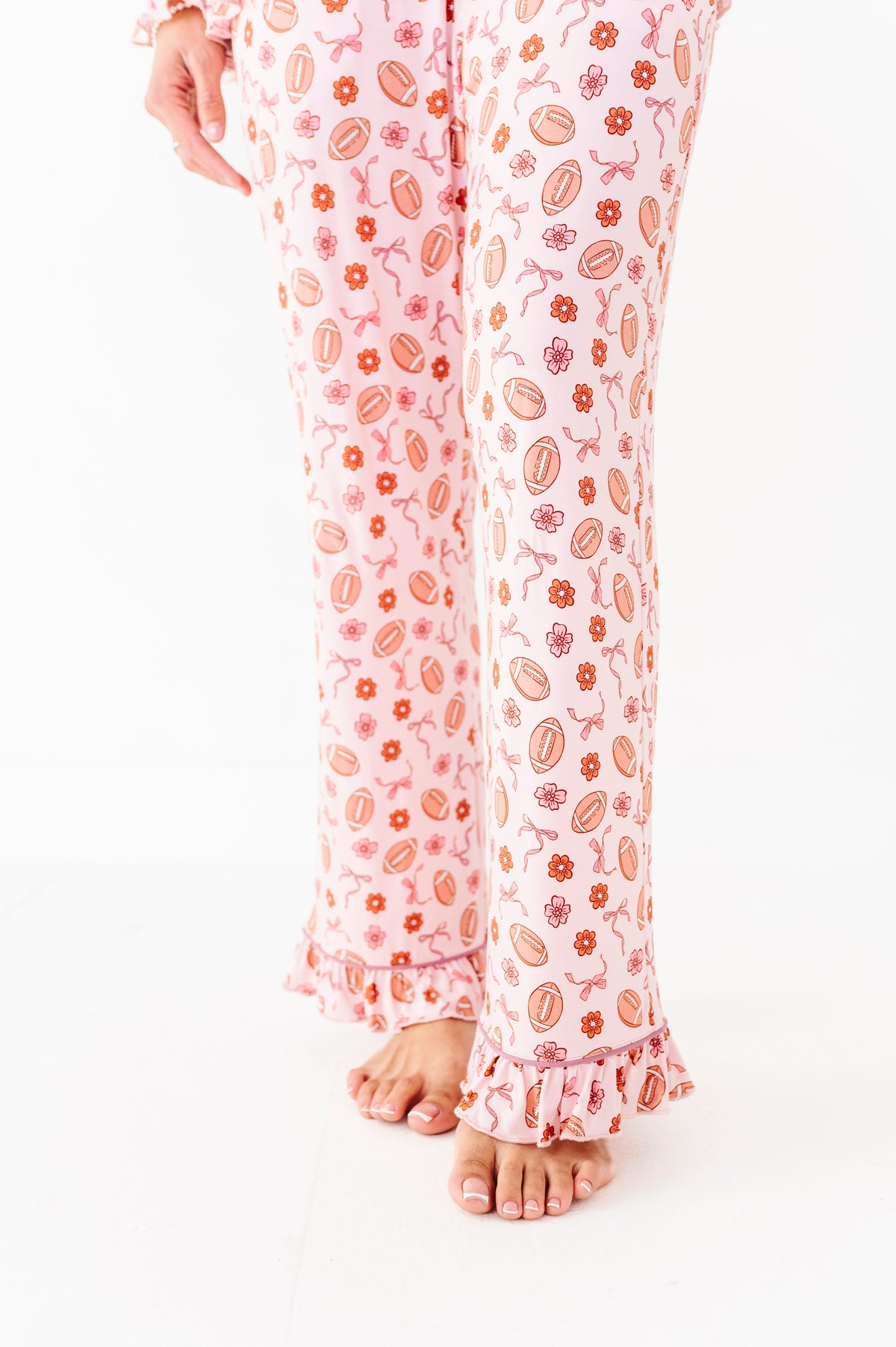 Friday Night Florals Ruffle Adult Button Up Set (est Ship Time 2-3 Weeks)