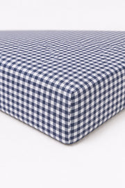 Navy White Gingham Crib Sheet