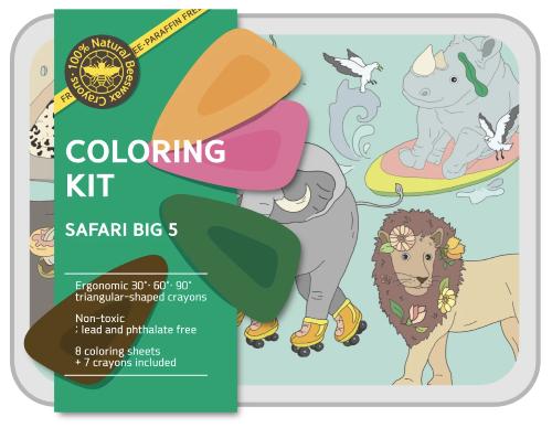 Coloring Kit - 5 Units In Set - Safari Big Five  Small