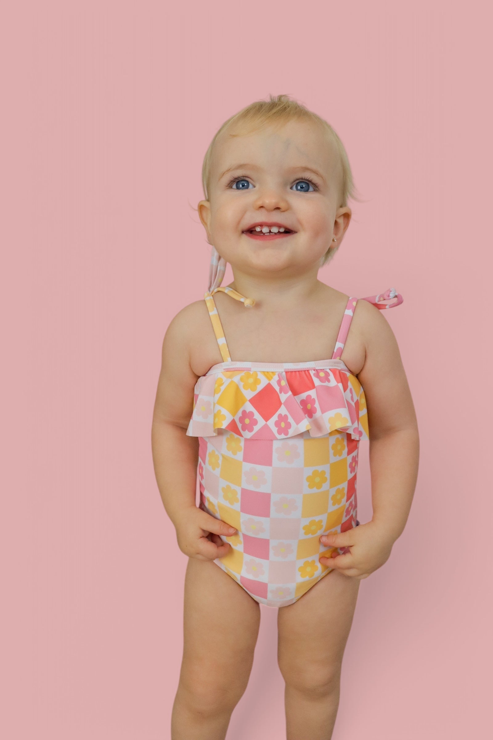 Summer Sunset Checkers Dream One Piece Swim Suit