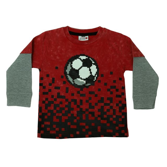 Kids Long Sleeve Thermal 2fer Shirt - Pixel Soccer