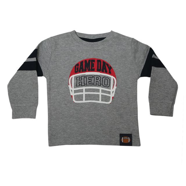 Kids Long Sleeve Thermal Tee - Football Game Day Hero