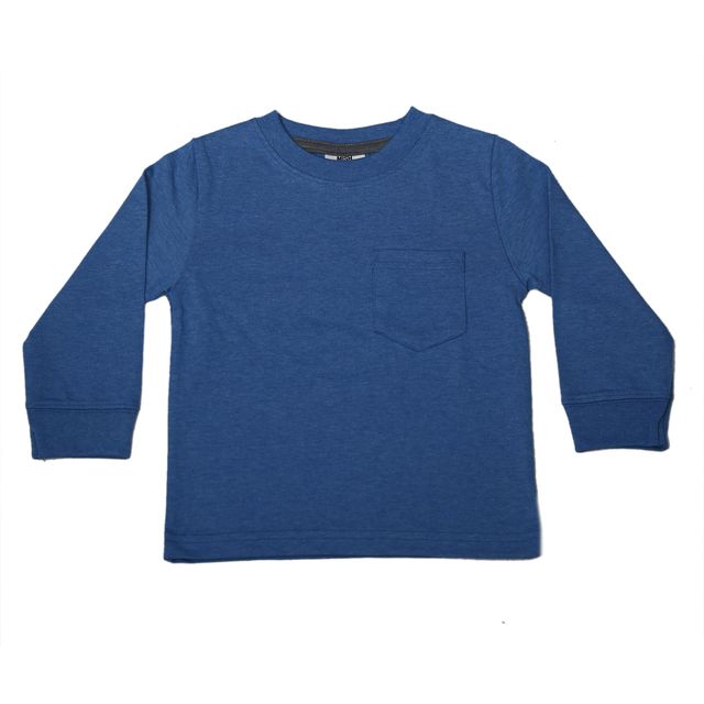 Kids Long Sleeve Pocket Tee - Cobalt