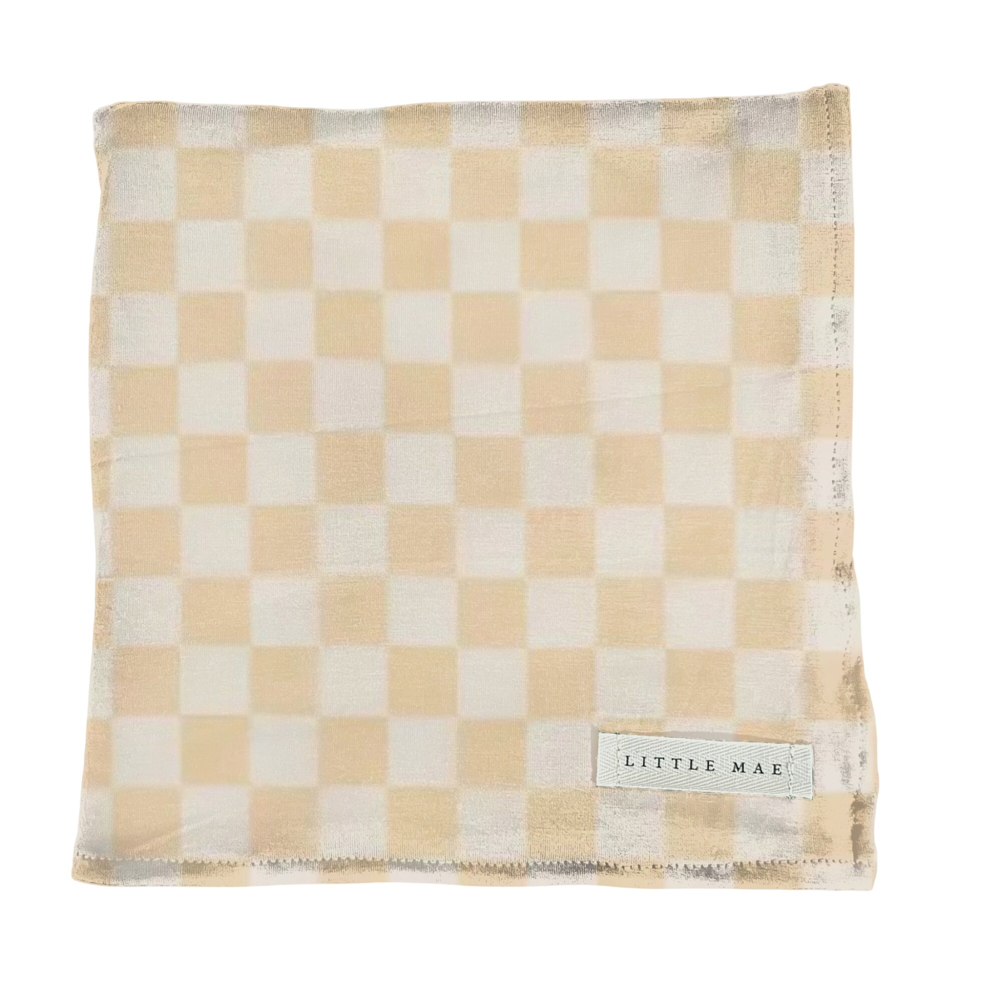 Natural Cream & White Checkered Stretch Swaddle