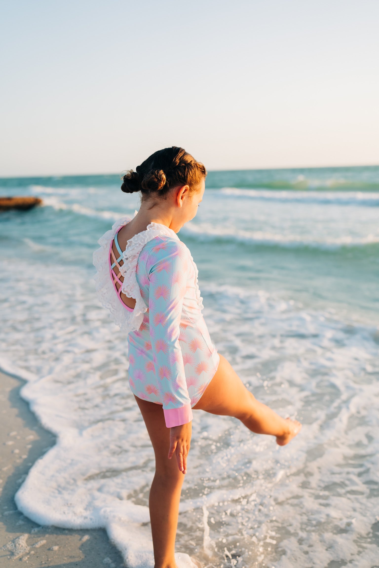 Palm Paradise One Piece Rashguard Suit