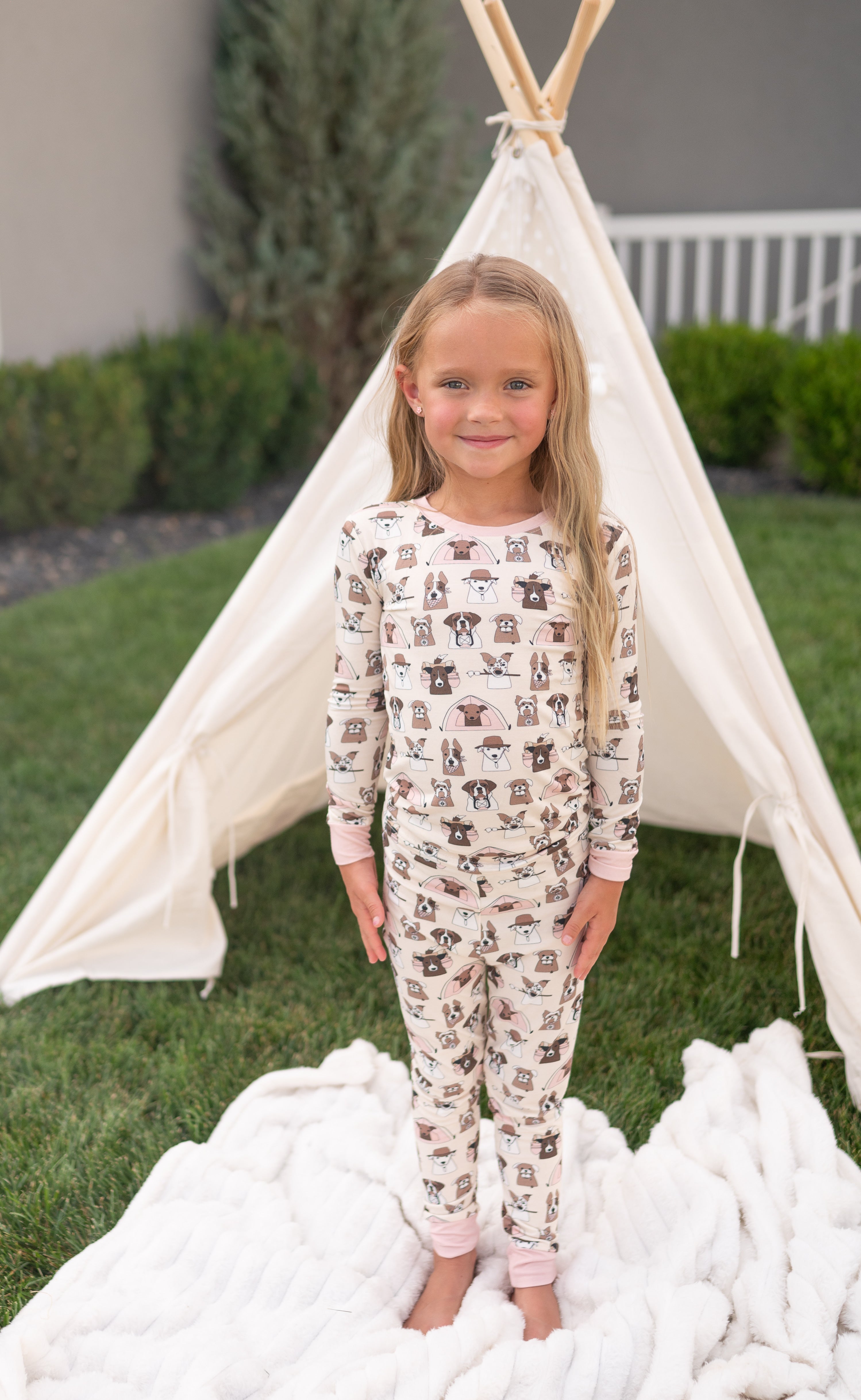 Camp Paws (long Sleeve Pj) - Pink