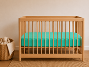 Crib Linen Fitted Sheet (sea Green)