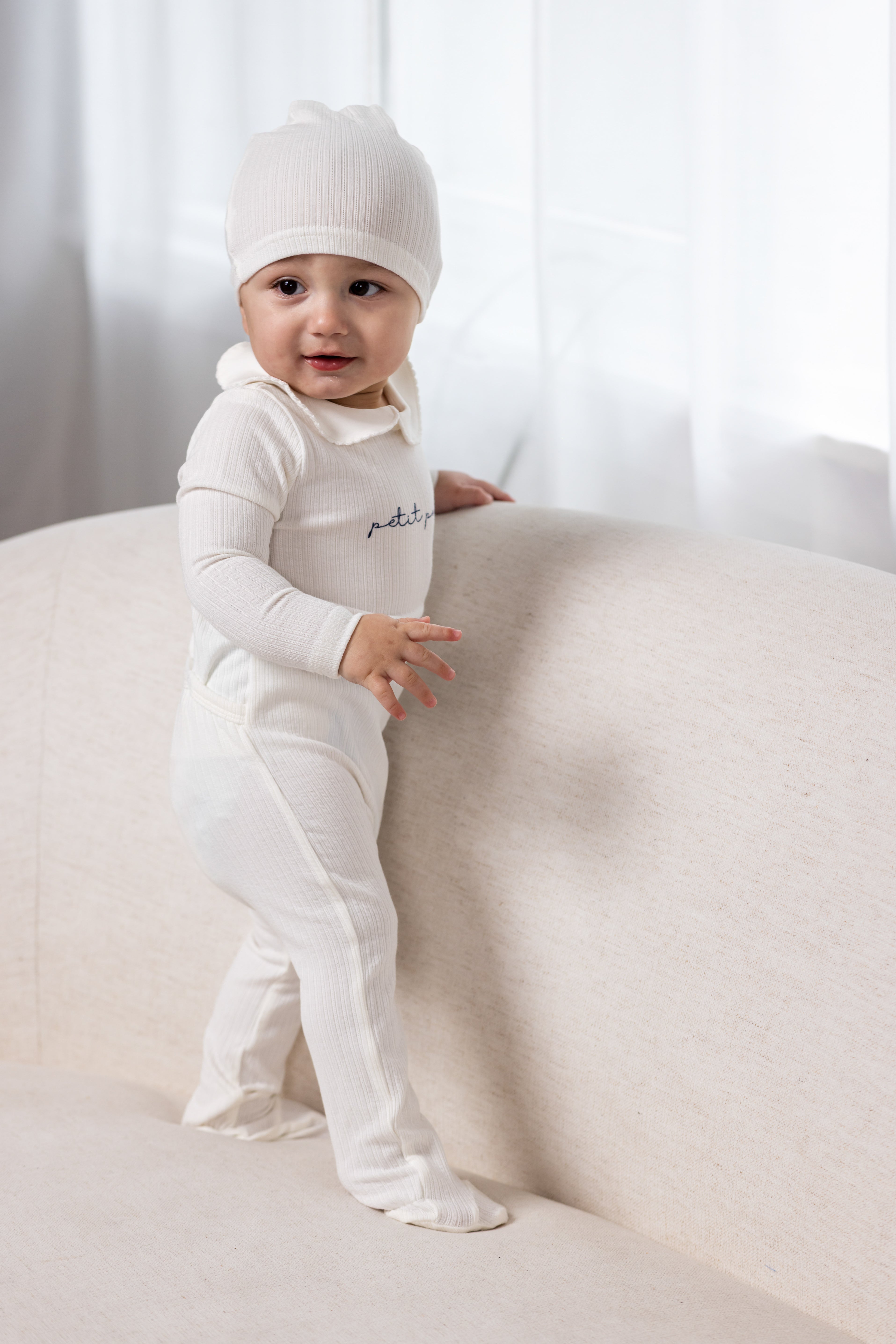 Petit  Footie-white/blue