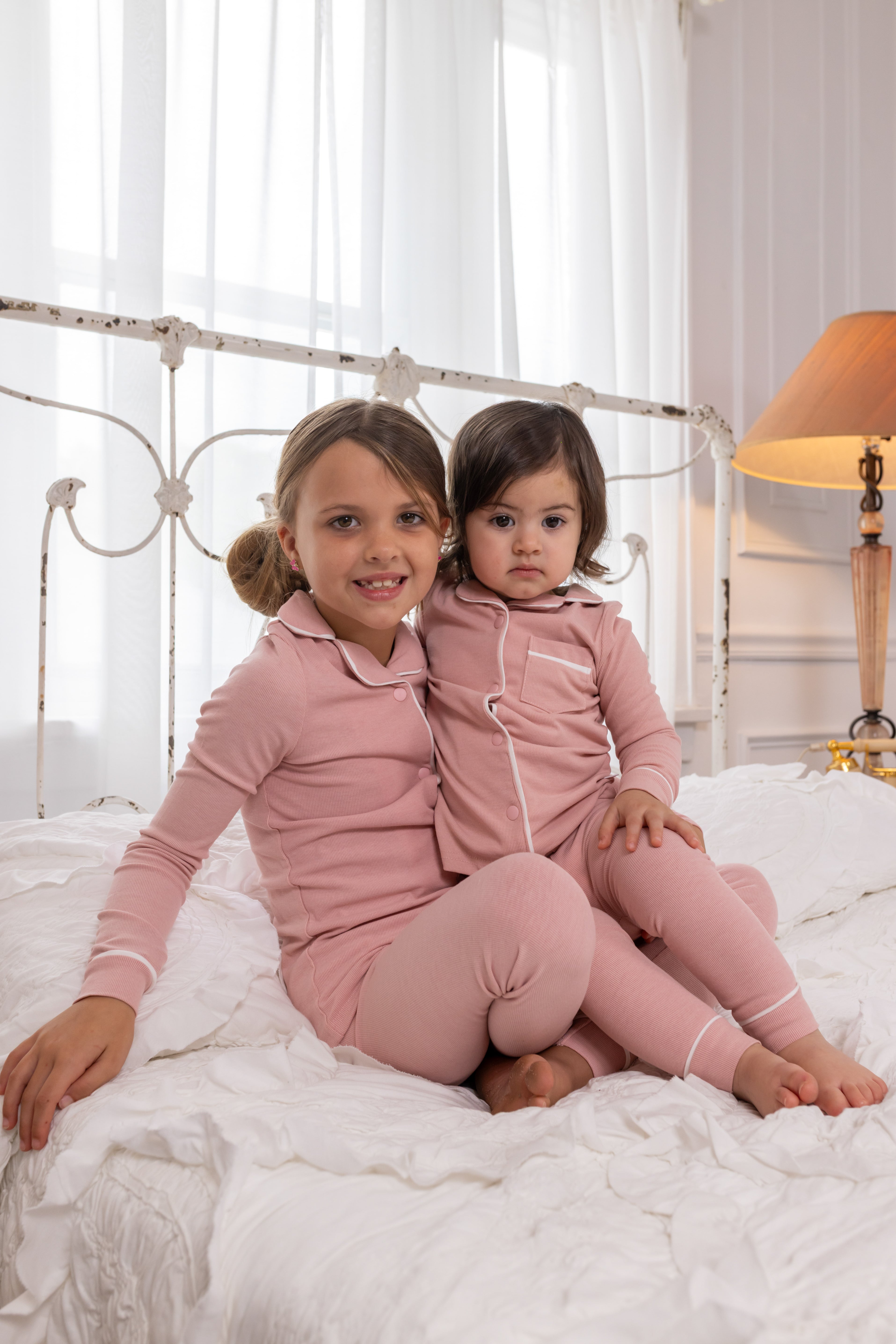 Ribbed Grandpa Pj- Pink