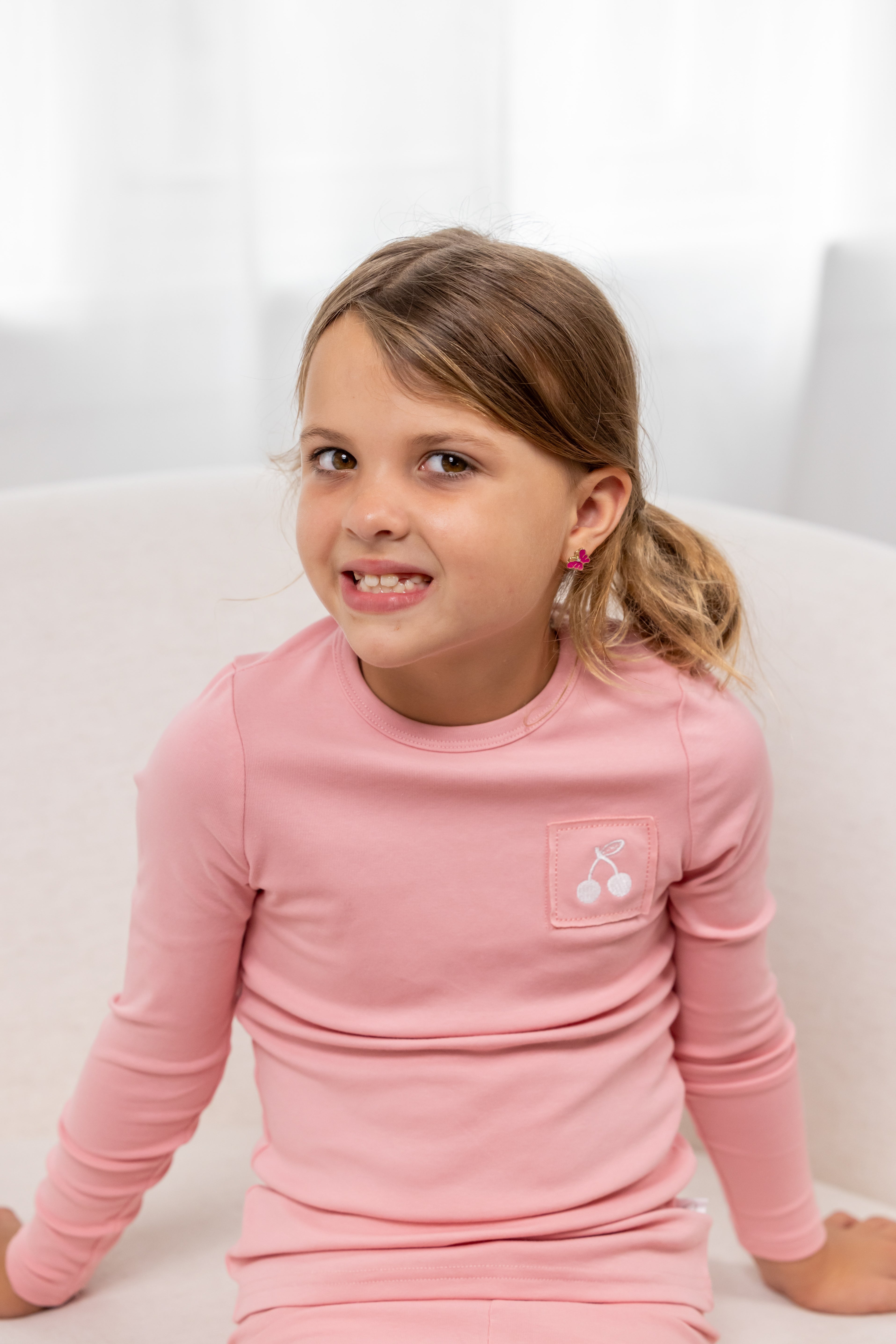 Stitched Graphic Pj- Pink