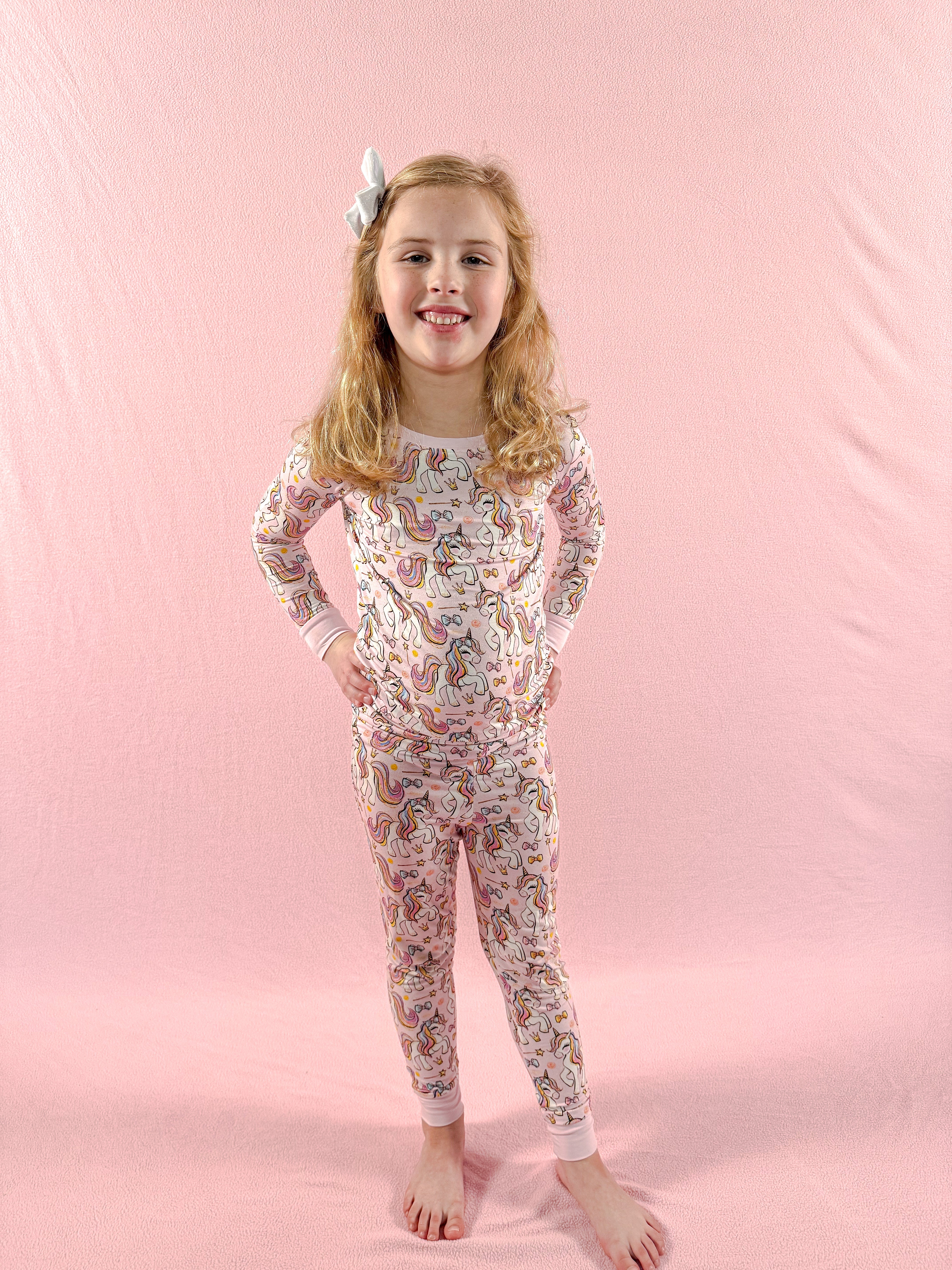 Pink Unicorn | Two-piece Bamboo Pajama Set