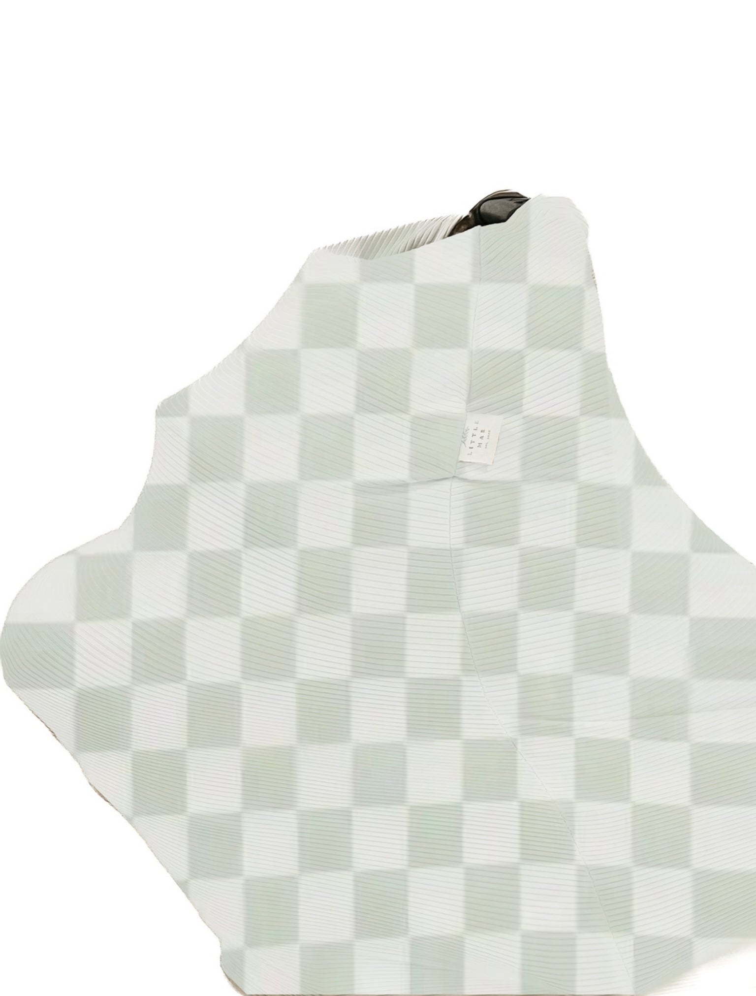 Leaf Green & White Checkered Carseat Cover