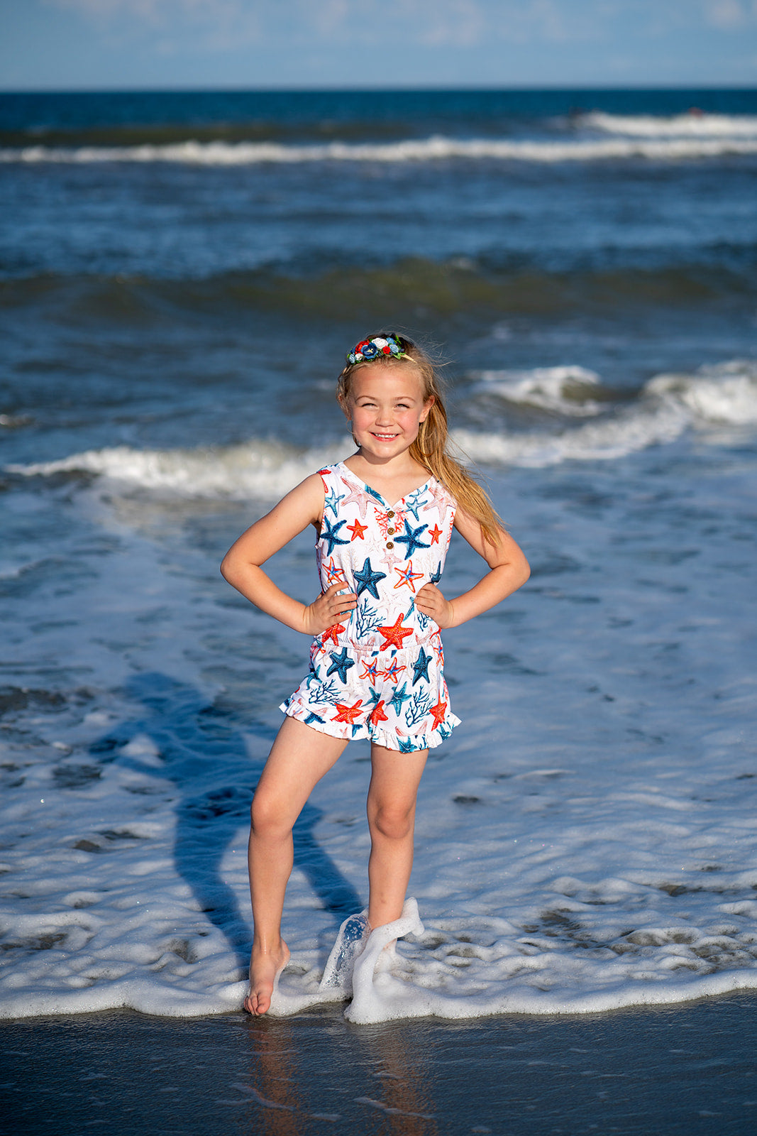 Star-spangled Starfish Tank And Ruffle Shorts Set