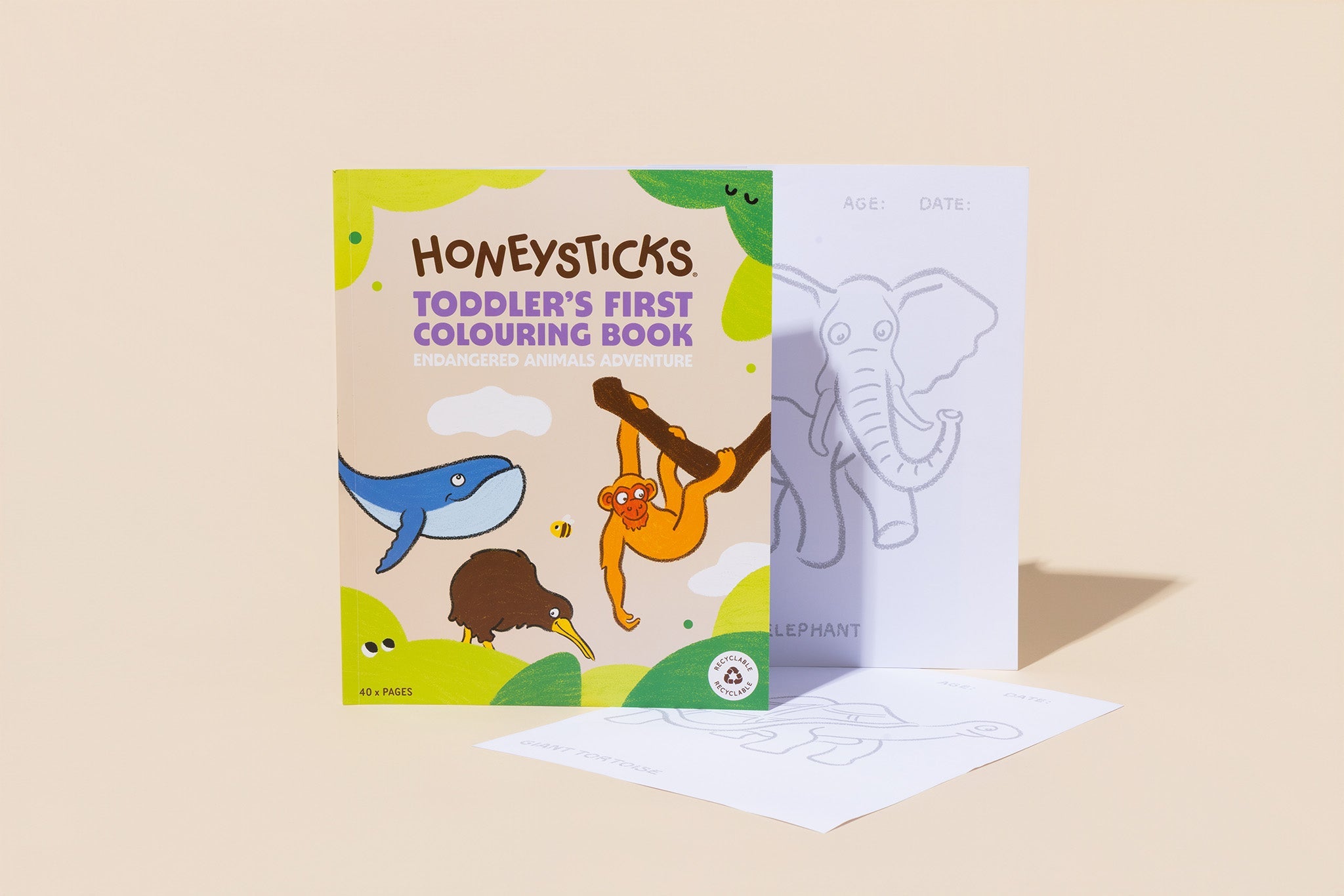 Toddlers First Coloring Book - Endangered Animals Adventure