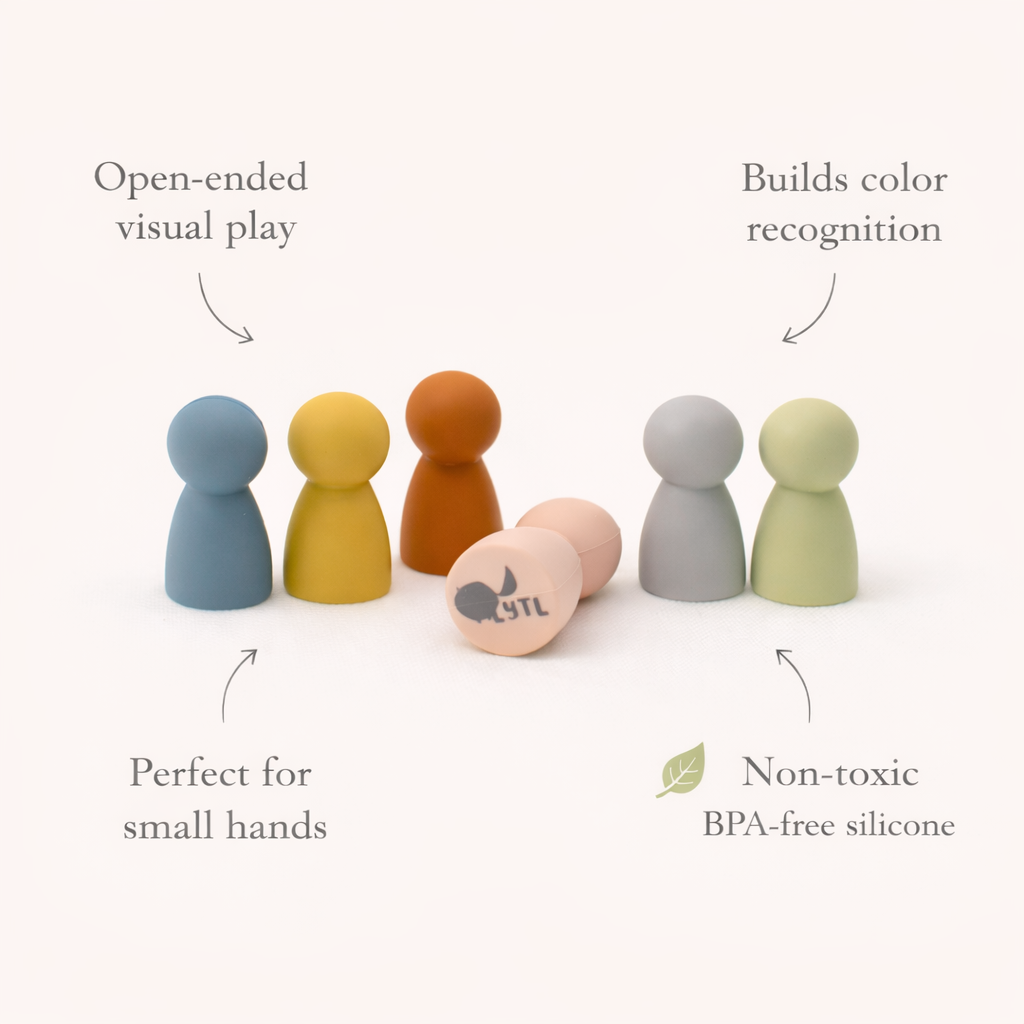 Mini Silicone Peg Dolls – Set Of 6 | Lytl®️
