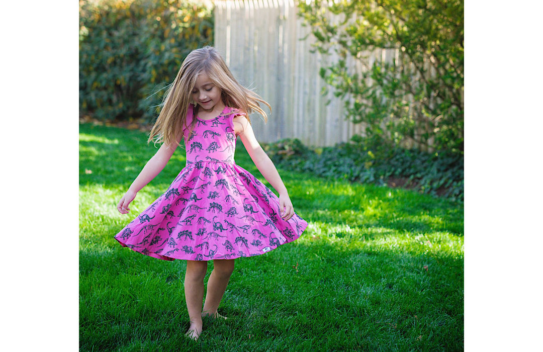 Racer Back Twirly Dress In Dino