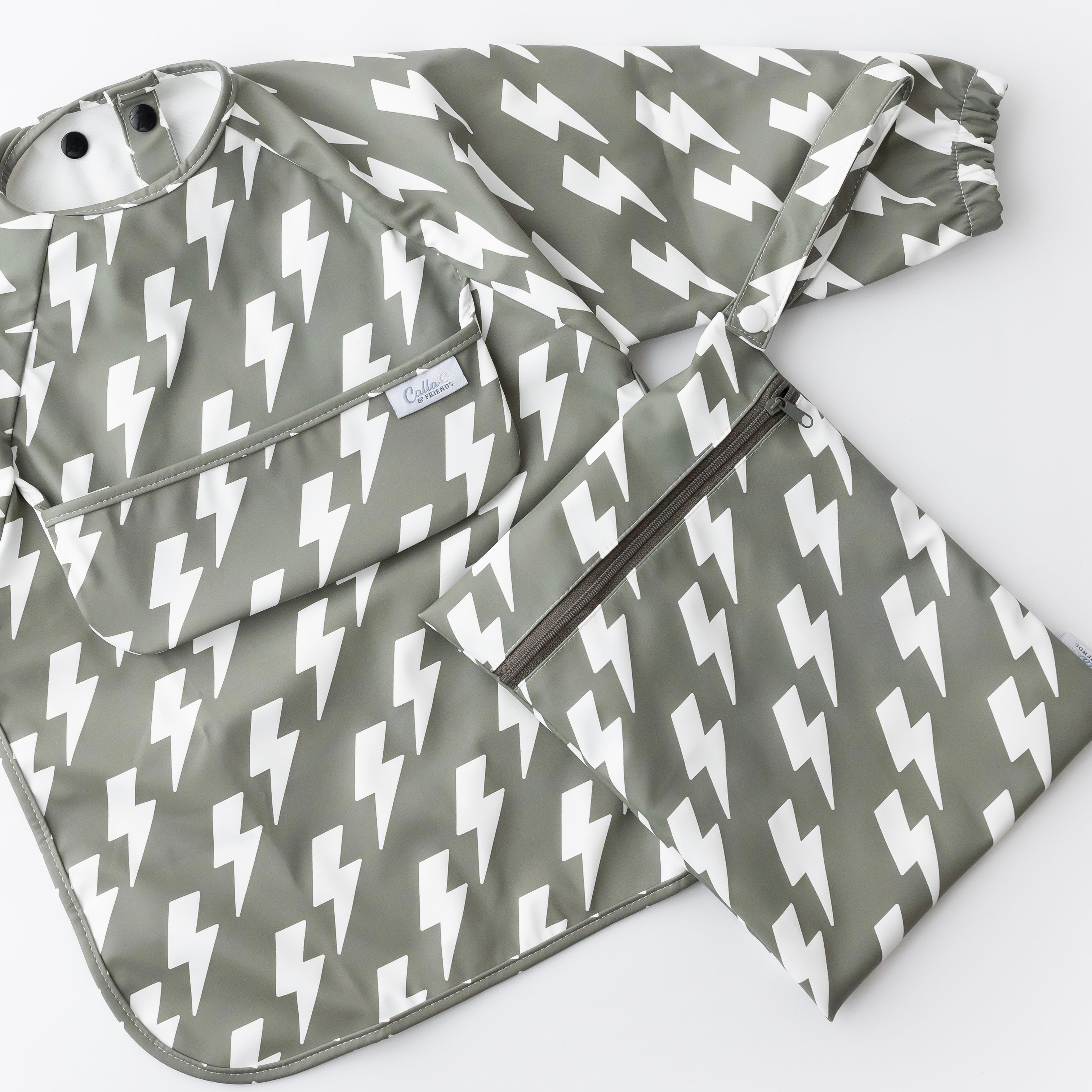 The Grayson Long Sleeve Bib - Lightning Bolts