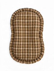 Brown Plaid Ruffle Baby Lounger Cover