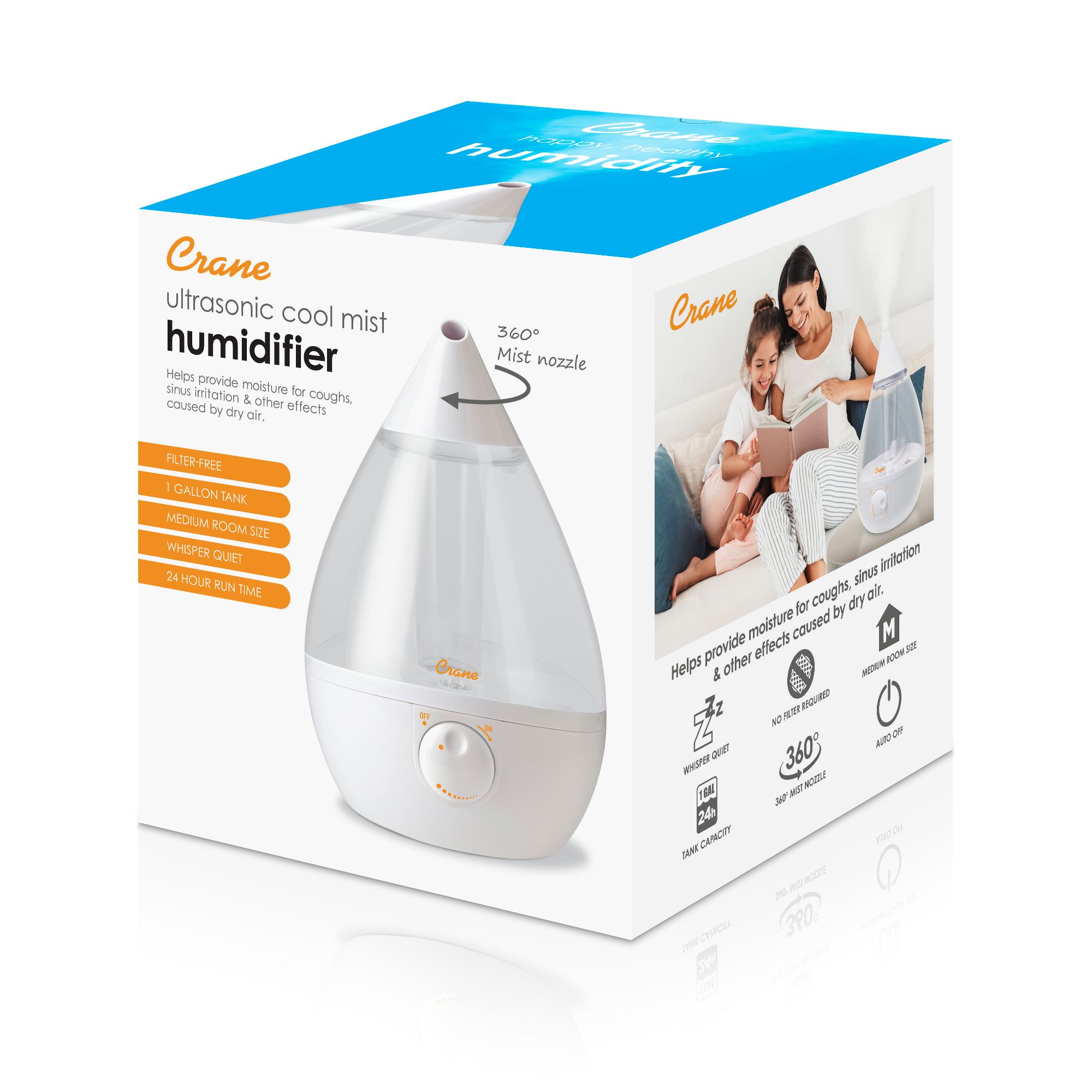 Crane 1 Gal. Drop Cool-Mist Humidifier