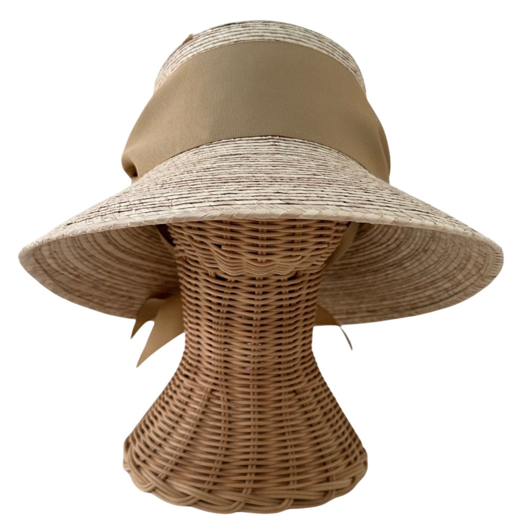 Clematis Bucket Hat - Tan/camel Wide & Short Grosgrain Ribbon