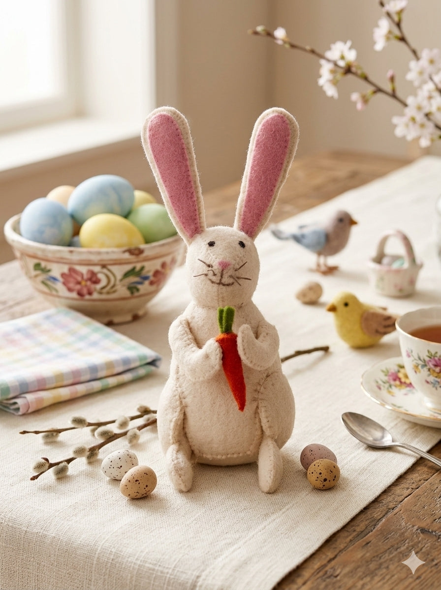 Easter Bunny In Hand Felted Wool
