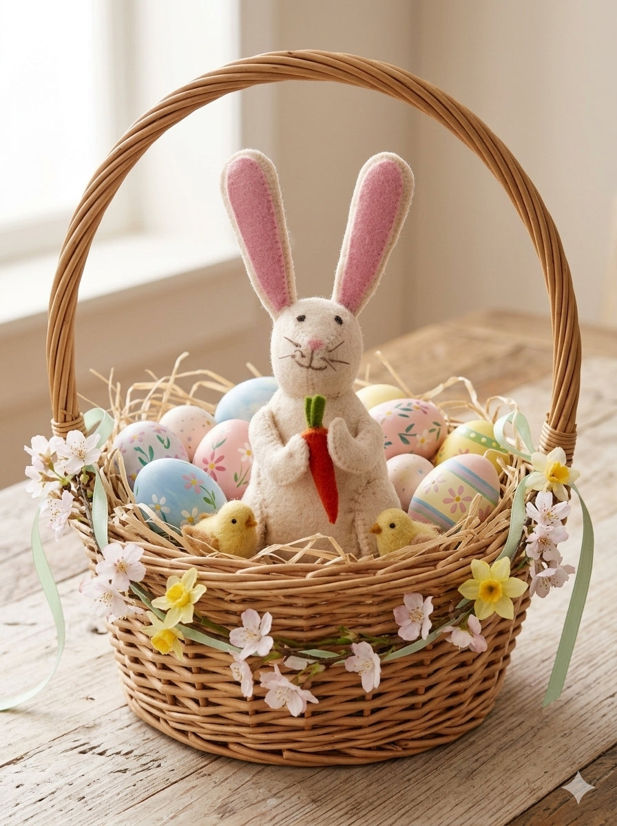 Easter Bunny In Hand Felted Wool