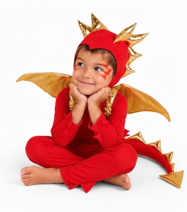 Sunfire Red Dragon With Gold Wings