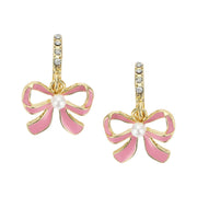 Pretty In Pink Bow Earrings