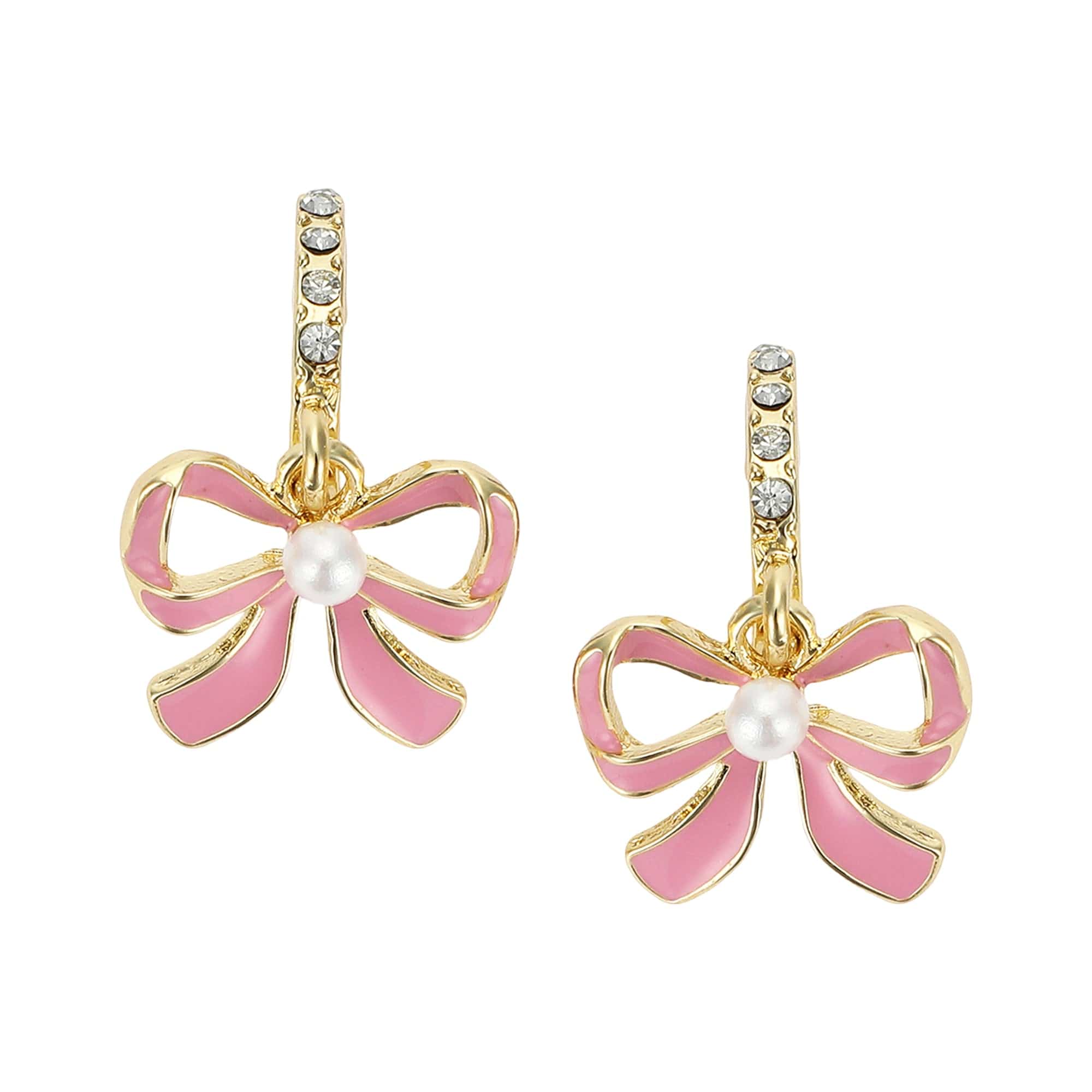 Pretty In Pink Bow Earrings