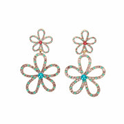 Flower Power Rhinestone Earrings