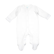 Hand Smocked Footie - White