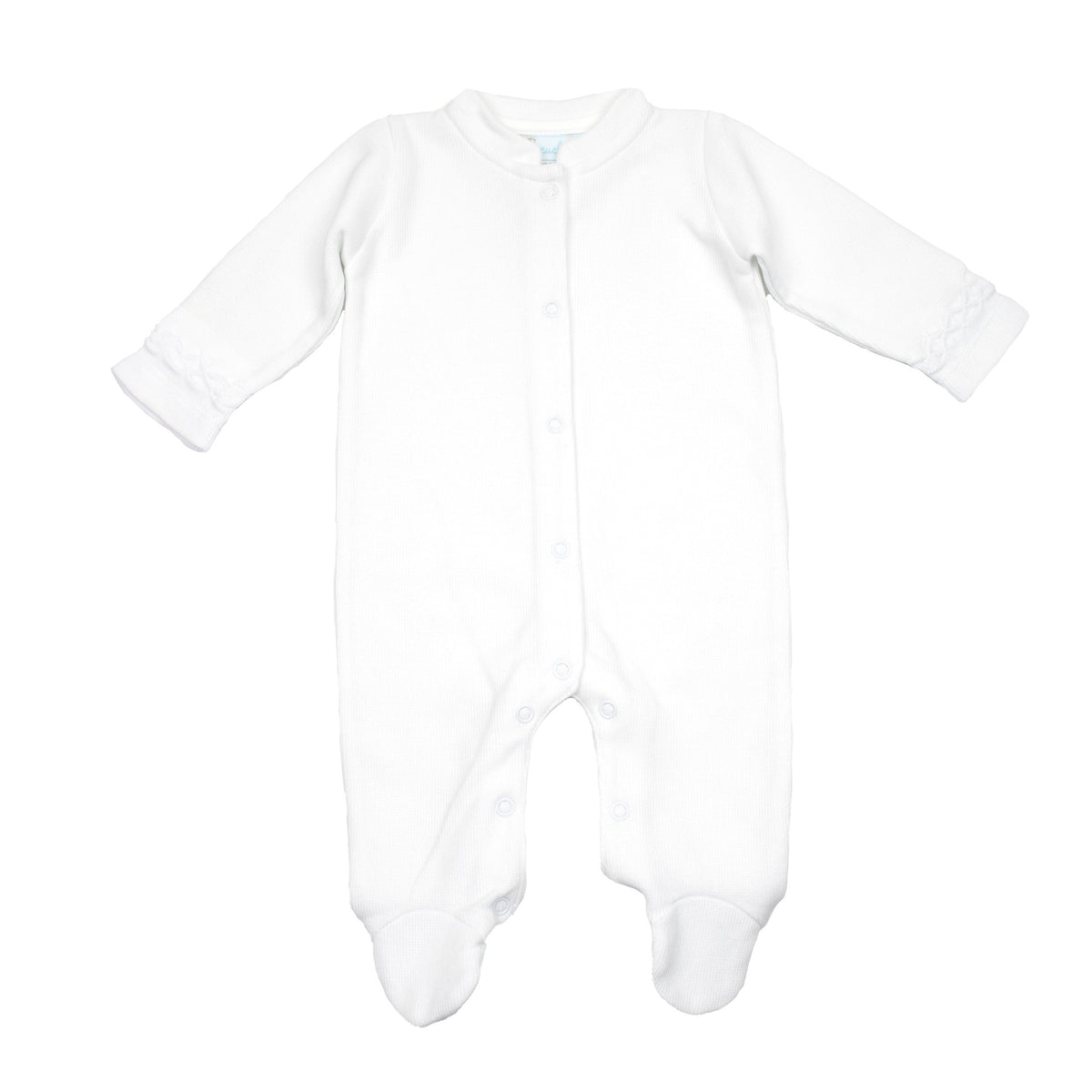 Hand Smocked Footie - White