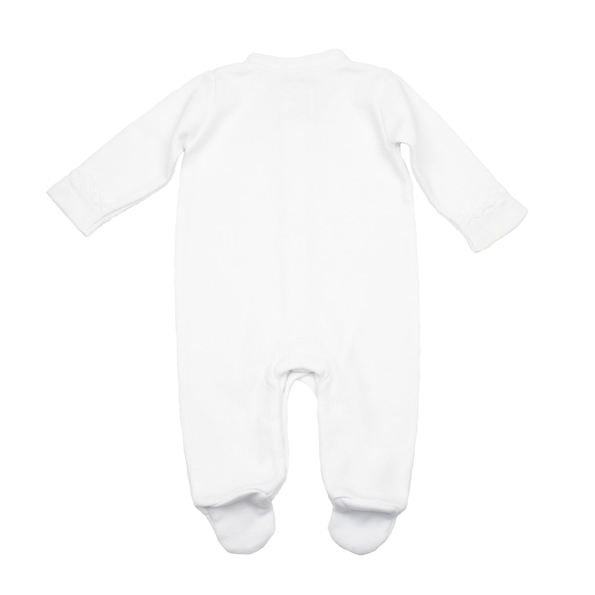 Hand Smocked Footie - White