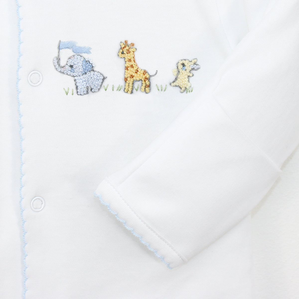 Baby Animals Embroidery Footie | Baby Boy