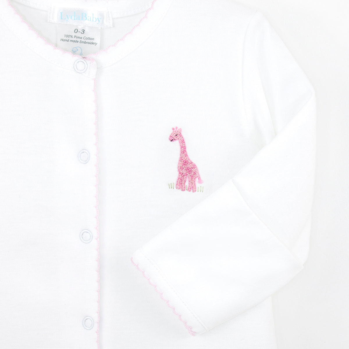 Safari Animals Embroidery Footie | Baby Girl