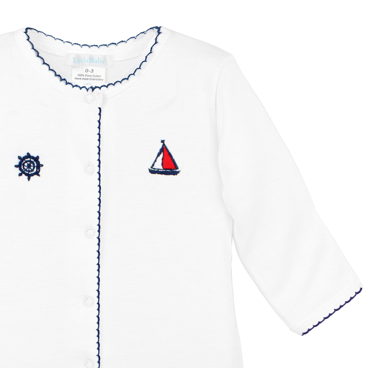Marine Embroidery Footie | Baby Boy
