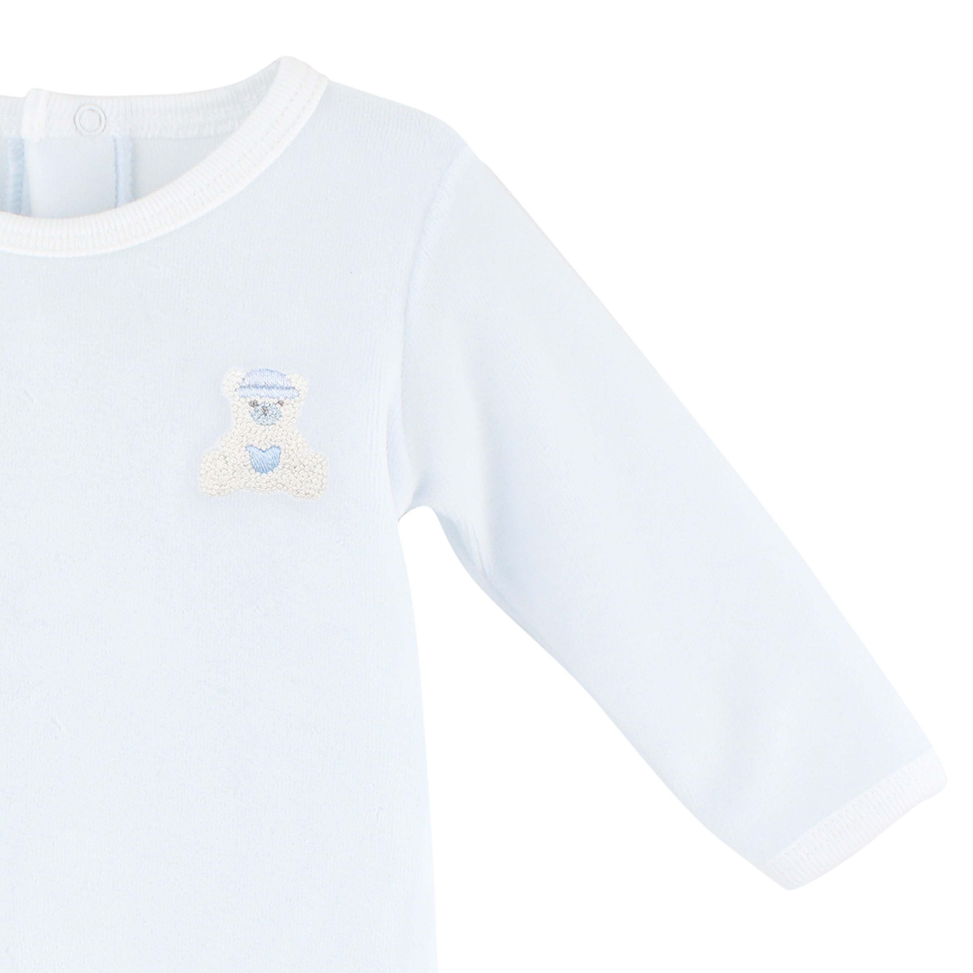 Love Teddy Embroidery Footie | Baby Boy