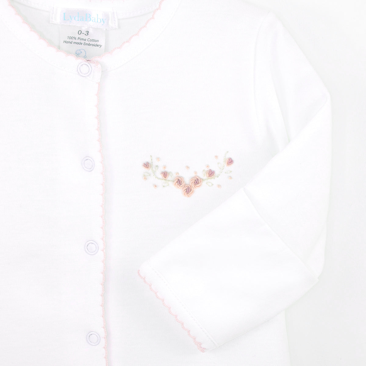 Roses Garden Embroidery Footie | Baby Girl