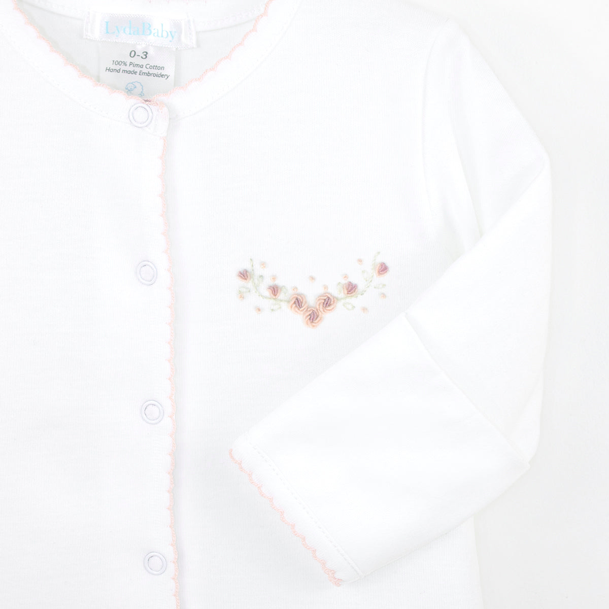 Roses Garden Embroidery Footie | Baby Girl