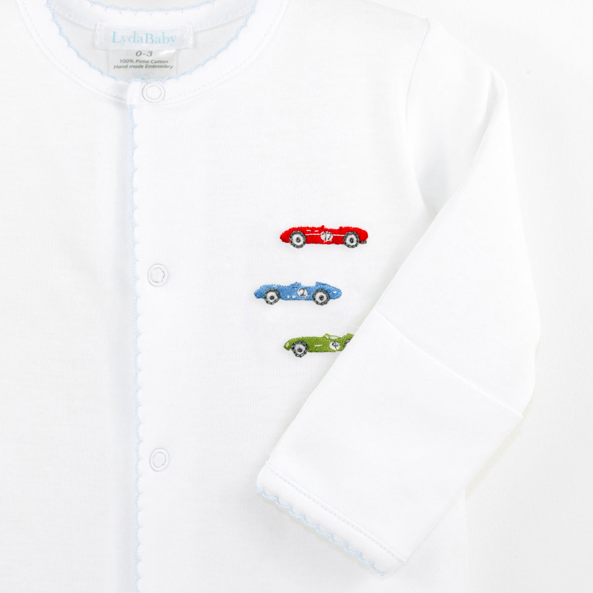 Vintage Racing Cars Embroidery Footie | Baby Boy