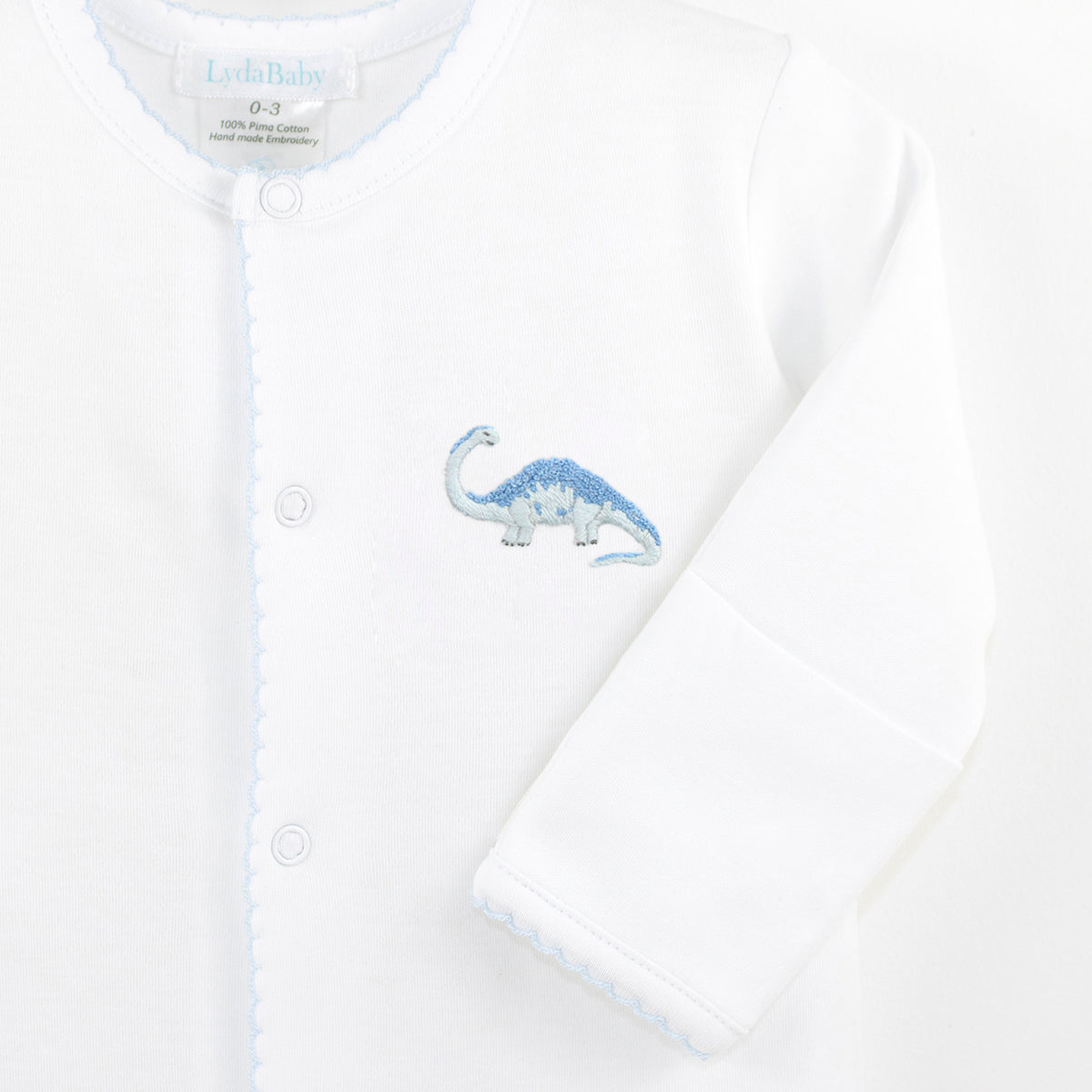 Friendly Dinos Embroidery Footie | Baby Boy